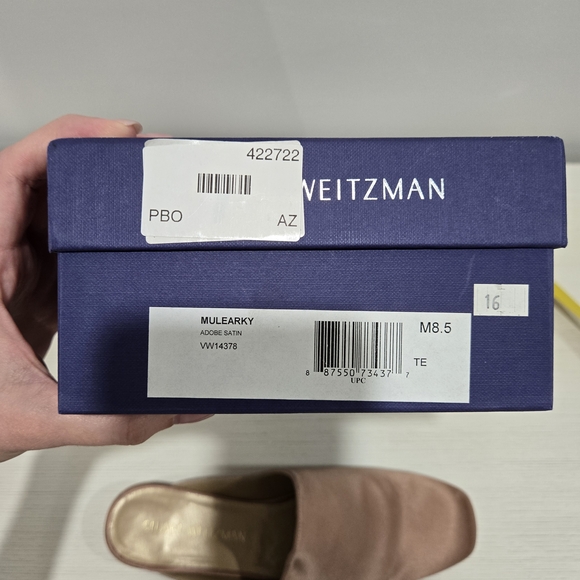 Stuart Weitzman Mulearky Satin Mules - Picture 6 of 9